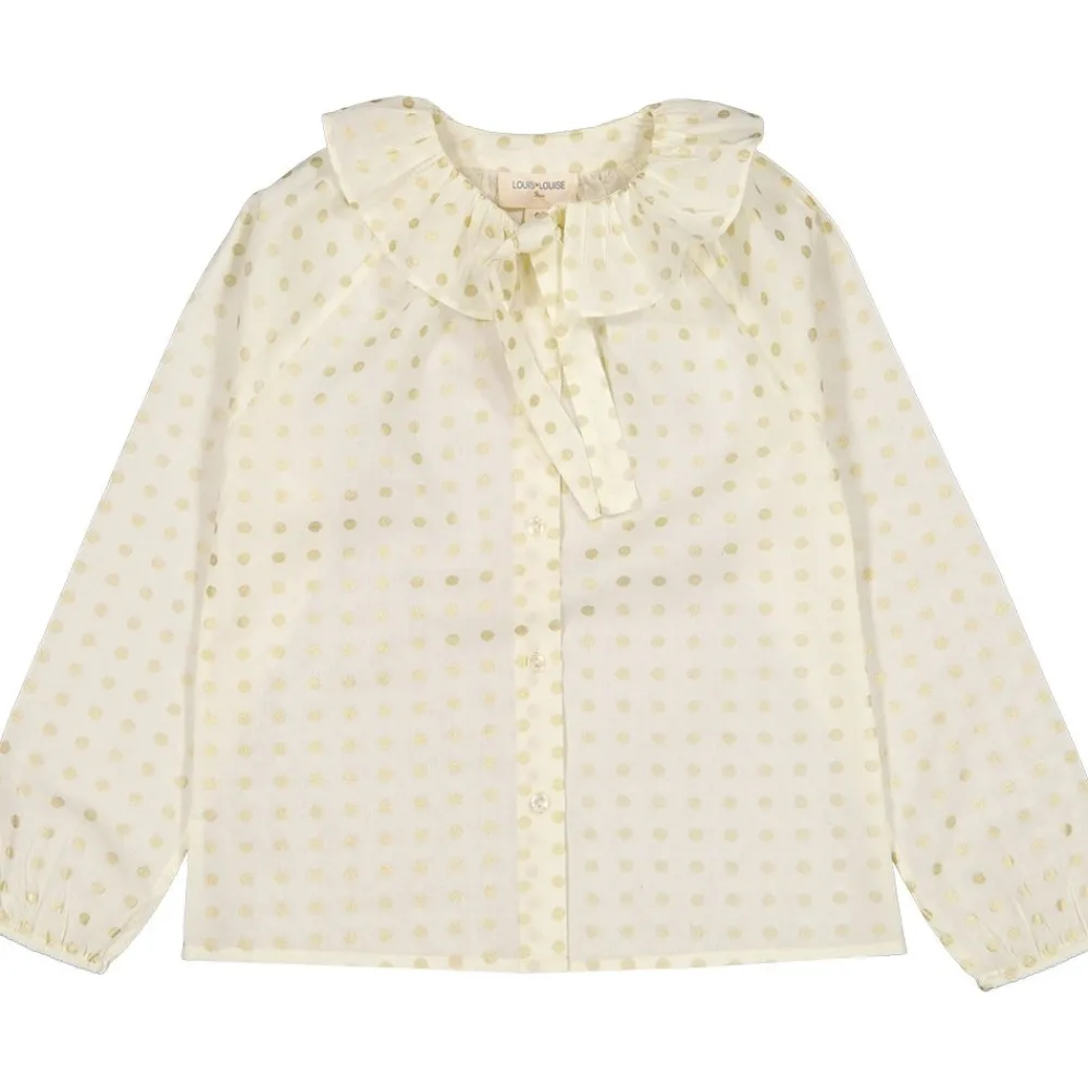 LOUIS LOUISE Tenues De Fête | Blouses, Chemises, Tee-Shirts*BLOUSE ANGELE COTON IMPRIMÉ À POIS DORÉ