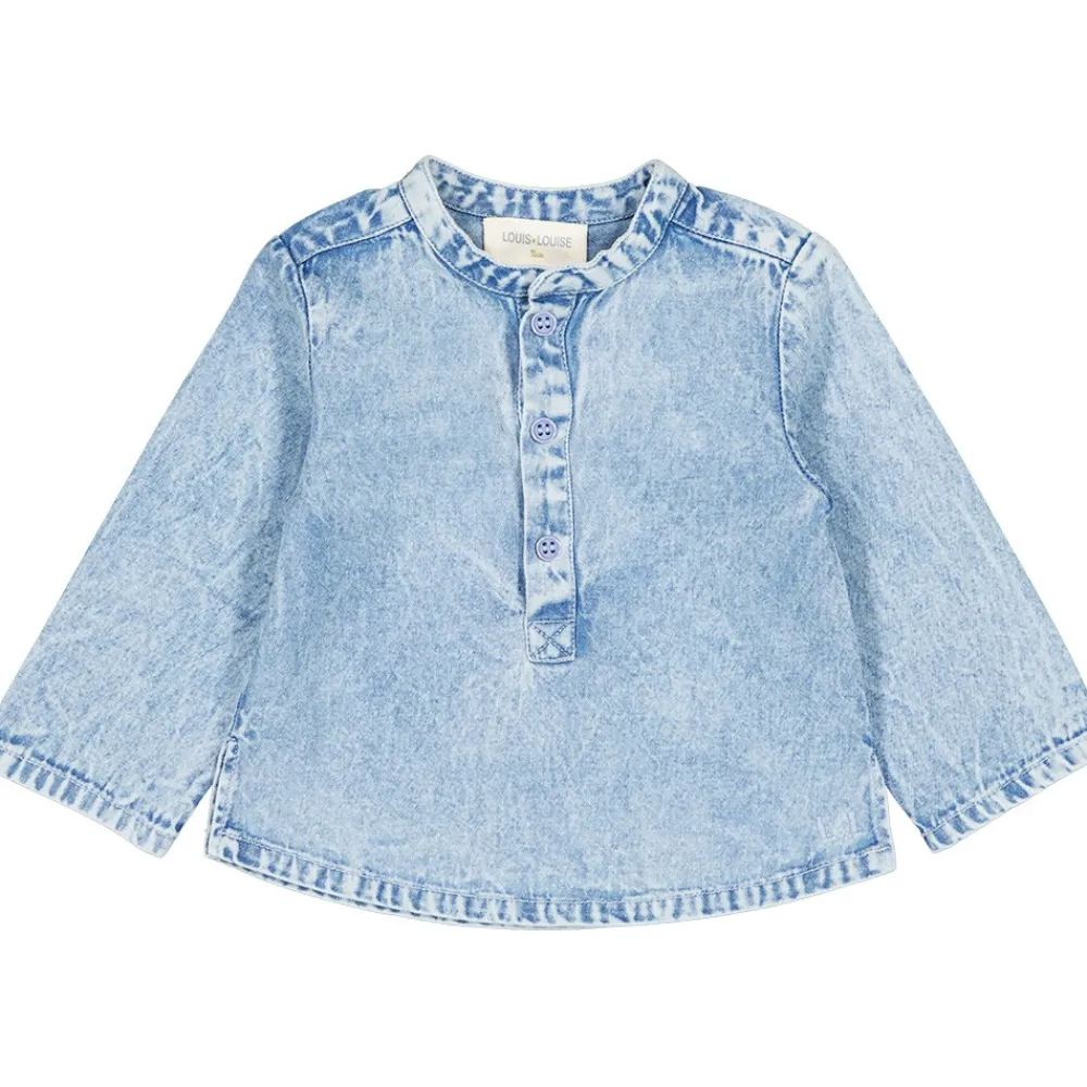 LOUIS LOUISE Chemises, Hauts Bébé Garçon*CHEMISE GRAND-PÈRE CHAMBRAY DÉLAVÉ