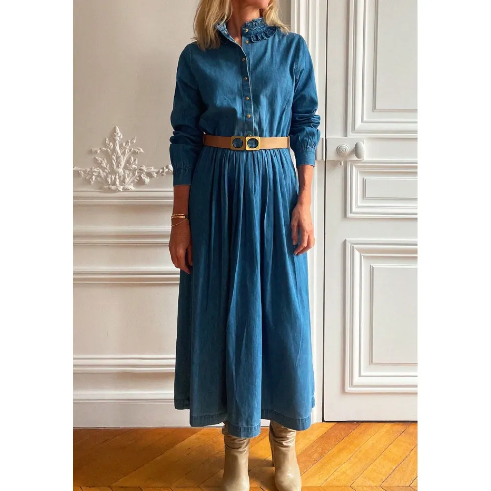 LOUIS LOUISE Robes*ROBE MARLENE CHAMBRAY